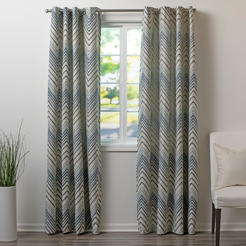 Wavelength Pattern Drapery Panel, Grommet Top