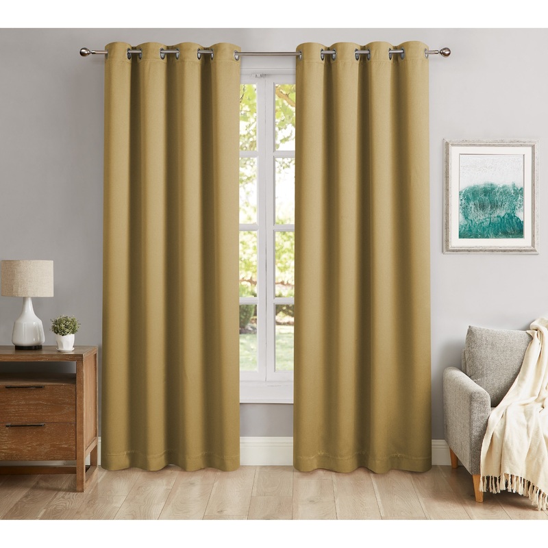 Blackout Curtains With Solid Color Design (Set of 2)