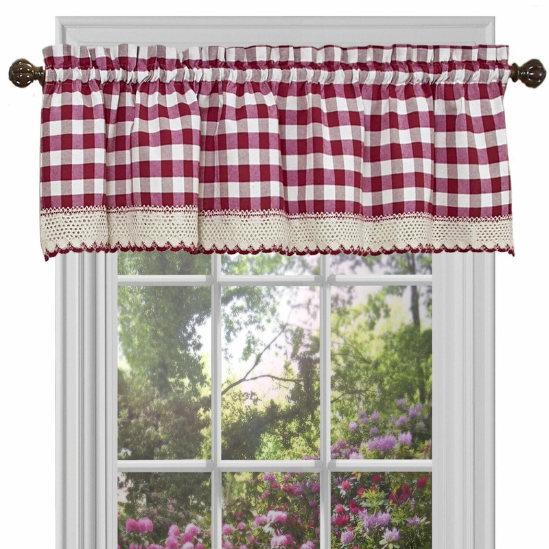 Country Farmhouse Buffalo Plaid Valance