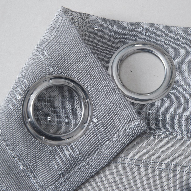 Set of Two 96" Gray Shimmery Window Curtain Panels - 96" x 76"