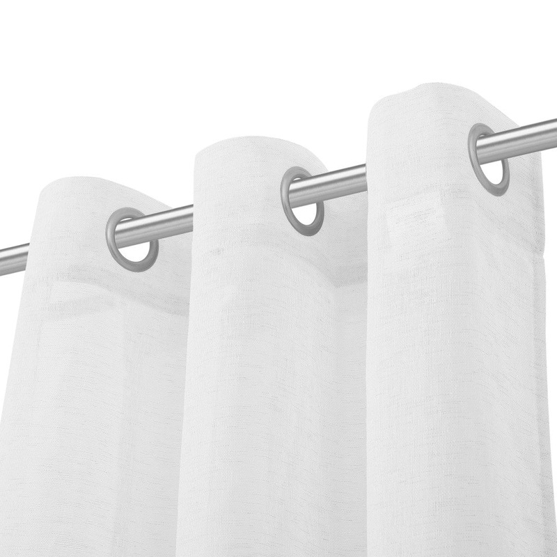 Set of Two 96" White Solid Grommet Window Panels - 96" x 76"