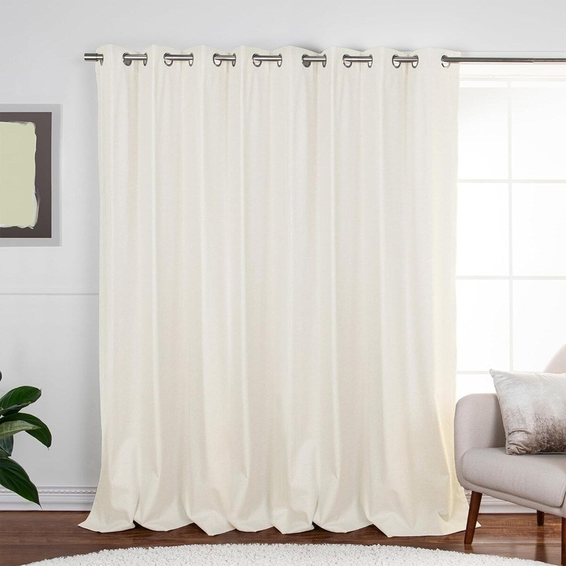 Aurora Home Basketweave Textured Wide Width Total Blackout Grommet Curtain- 1 Panel - 100x84