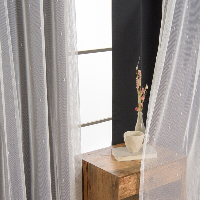 Aurora Home Mix & Match Modern Dot and Blackout 4 Piece Curtain Panel Set - 52"W x 84"L