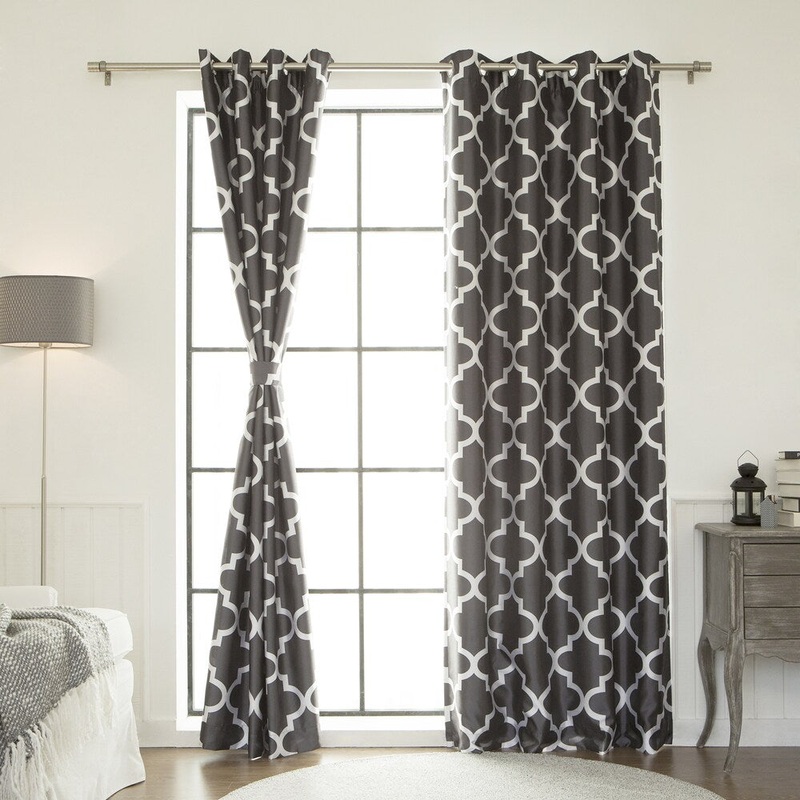 Aurora Home Moroccan Faux Silk Grommet Blackout Curtain Panel - 52 x 84 - 52 x 84