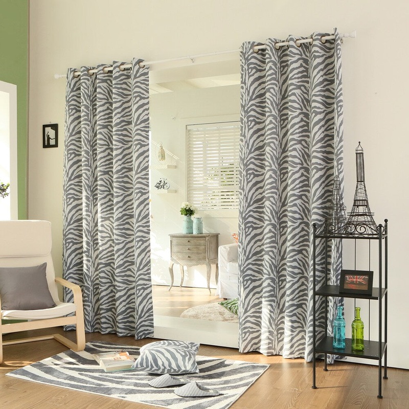Aurora Home Zebra Printed Room-Darkening Grommet 84-inch Curtain Pair - 52"W x 84"L
