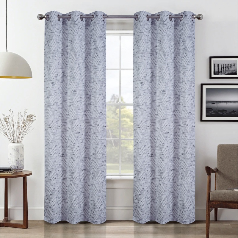 Brentwood Textured Jacquard 84 in. Grommet Curtain Panel Pair (Set of 2)