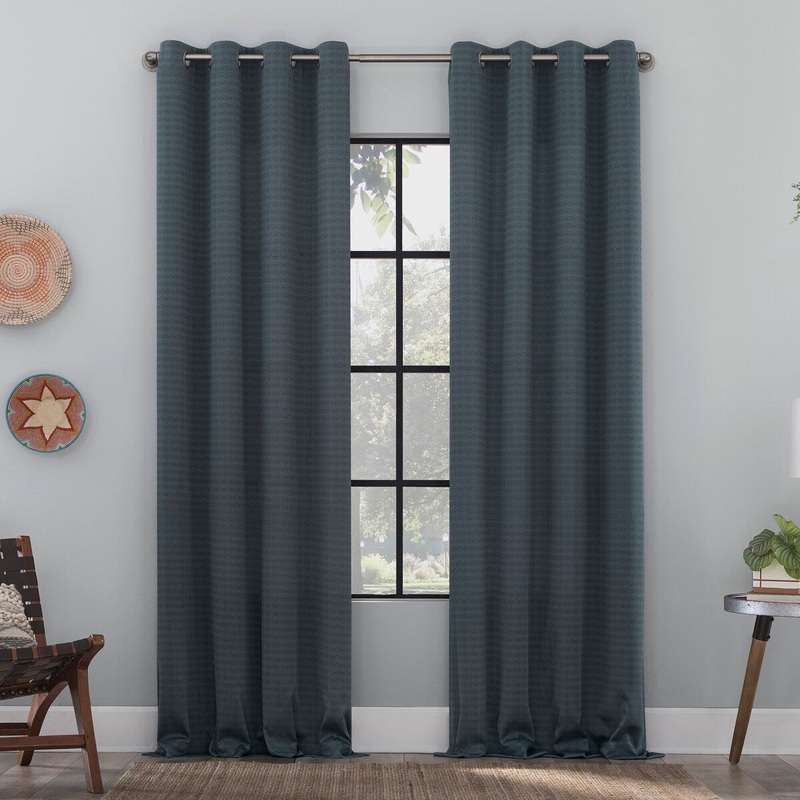 Clean Window Strie Texture Recycled Fiber Semi-Sheer Grommet Curtain Panel, Single Panel