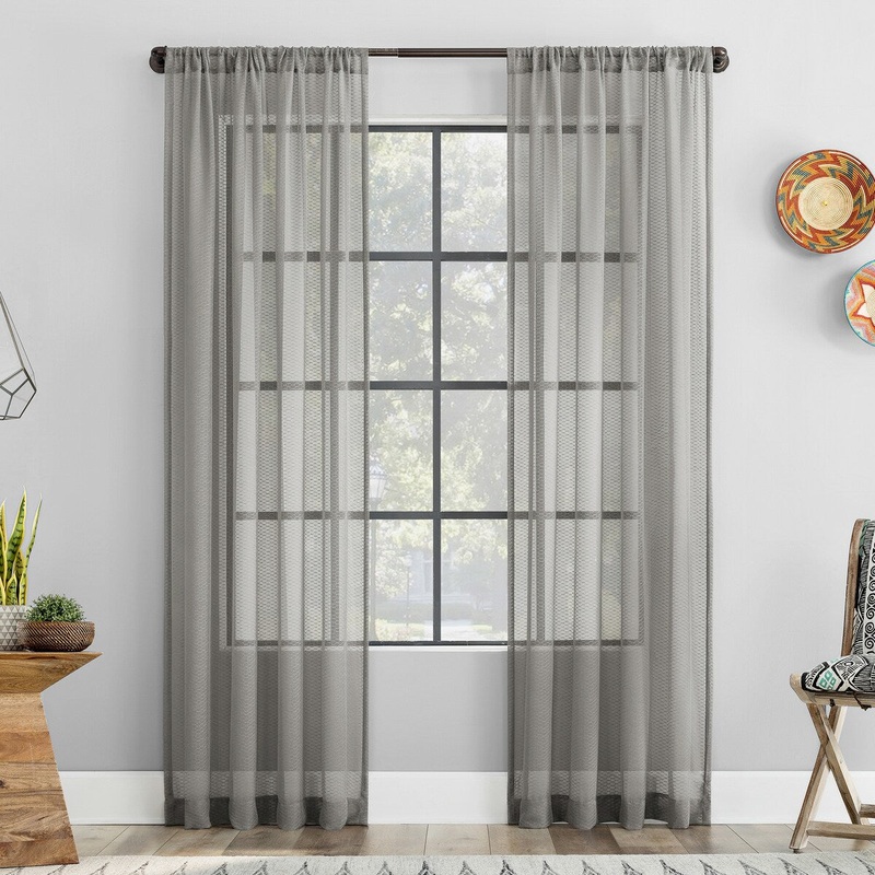 Clean Window Vintage Open Weave Anti-Dust Sheer Curtain Panel, Single Panel