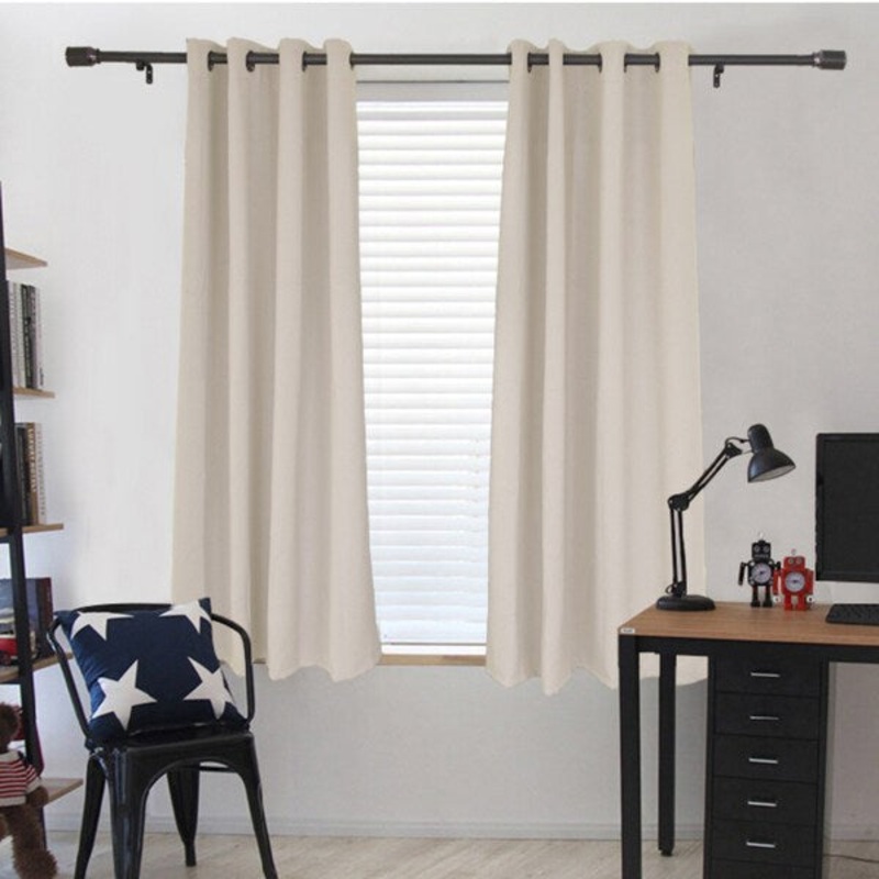 Dasein Microfiber Grommet Woven Blackout Curtain Two Panels
