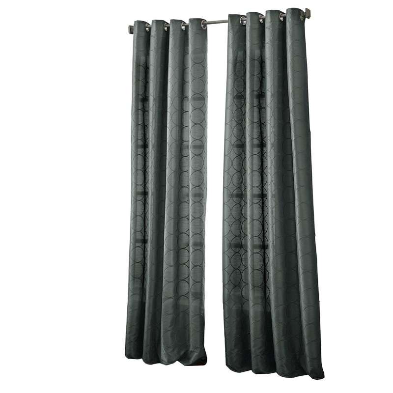 SureFit Manhattan Embroidered Grommet Top Window Curtain, Single Panel - 54 x 95