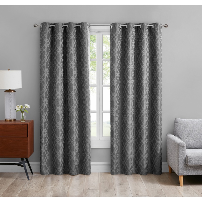 Blackout Window Curtains With Modern Print Design (Set of 2)