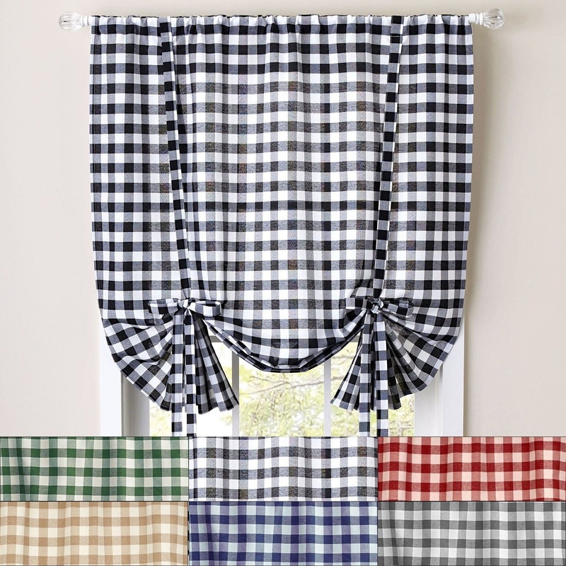 Buffalo Check Gingham Tie Up Window Shade 42" x 63"