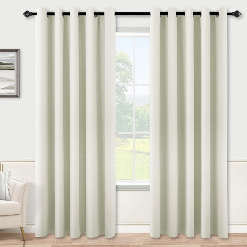 Curtains,Extra 72 Inch Wide 84 Inches Long 80% Blackout Room Darkening Grommet Thermal Insulated 84 Inch Length 2 Panels Set