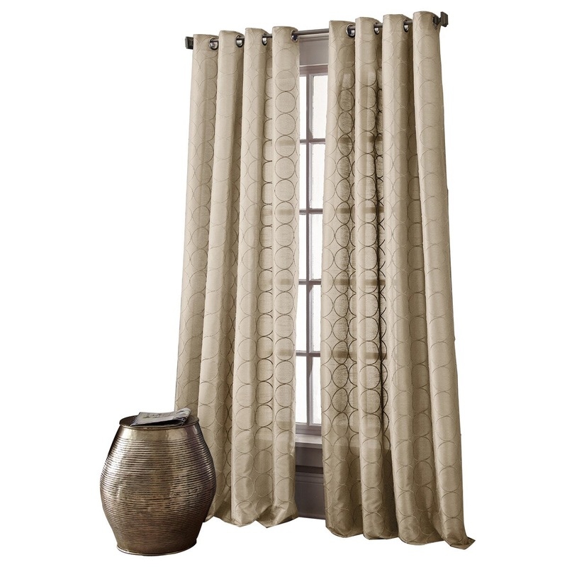 SureFit Manhattan Embroidered Grommet Top Window Curtain, Single Panel - 54 x 84