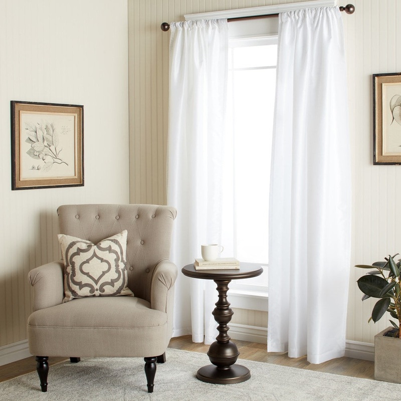 The Gray Barn Dogwood White Faux Silk 84-inch Curtain Panel