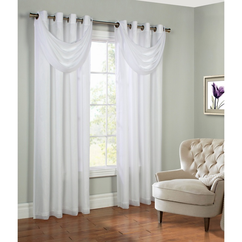 ThermaVoile Rhapsody Lined Grommet SIngle Curtain Panel and Ascot Valance