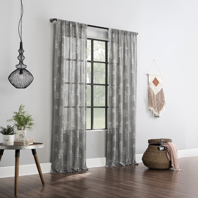 Archaeo Fossilized Floral Cotton Sheer Curtain