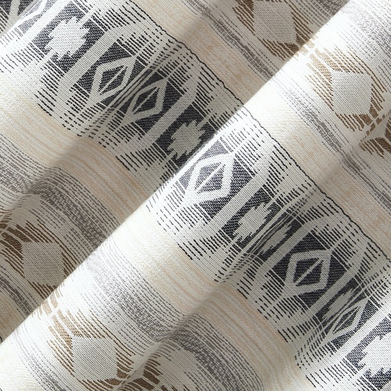 Archaeo Ikat Stripe Cotton Blend Blackout Single Curtain Panel