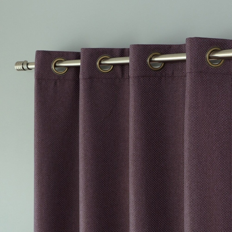 Aurora Home Basketweave Linen Look Grommet Curtain Panel Pair