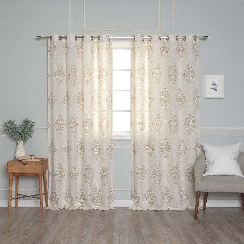 Aurora Home Royal Medallion Linen Blend Curtains