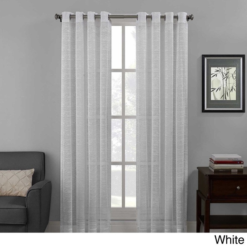 Structure Lace Grommet Top Curtain Panel