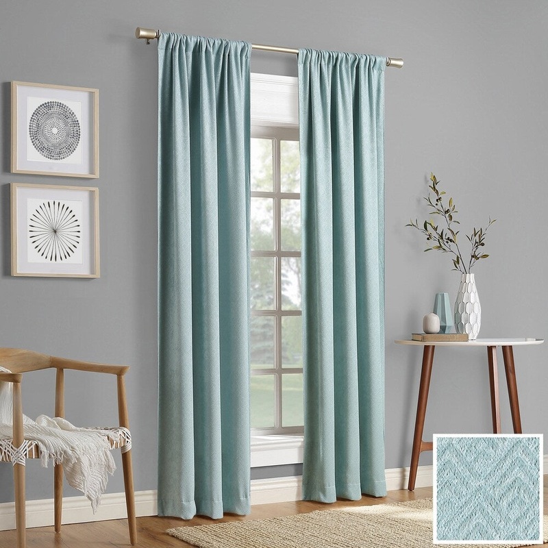 Sun Zero 2-Pack Nadine Room Darkening Rod Pocket Curtain Panel Pair