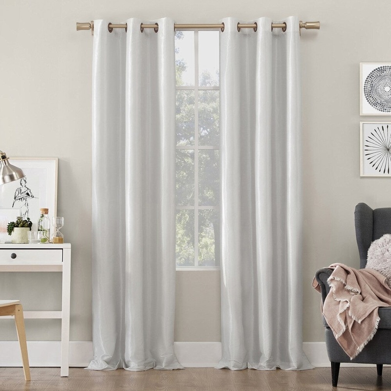 Sun Zero Dupioni Faux Silk Total Blackout Grommet Curtain Panel - 40 x 63