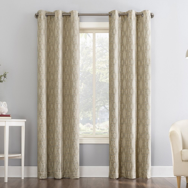 Sun Zero Houston Tonal Ikat Thermal Extreme Total Blackout Grommet Curtain Panel, Single Panel