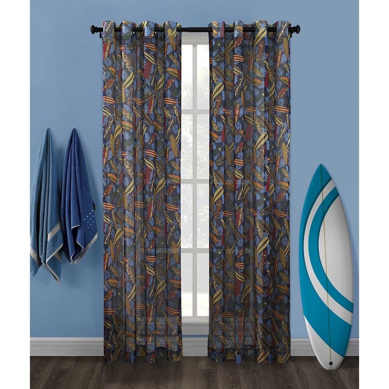 Surf Up Mesh Grommet Top Curtain Panel - 50 x 84