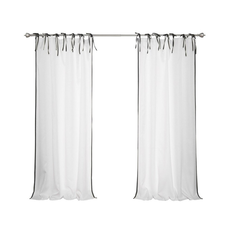 Aurora Home Outdoor Tie Top Border Curtain Panel Pair