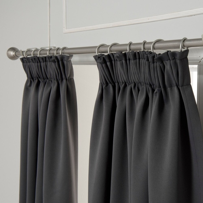 Aurora Home Pencil Pleat Thermal Blackout Curtain Panel Pair - 52"W x 84"L