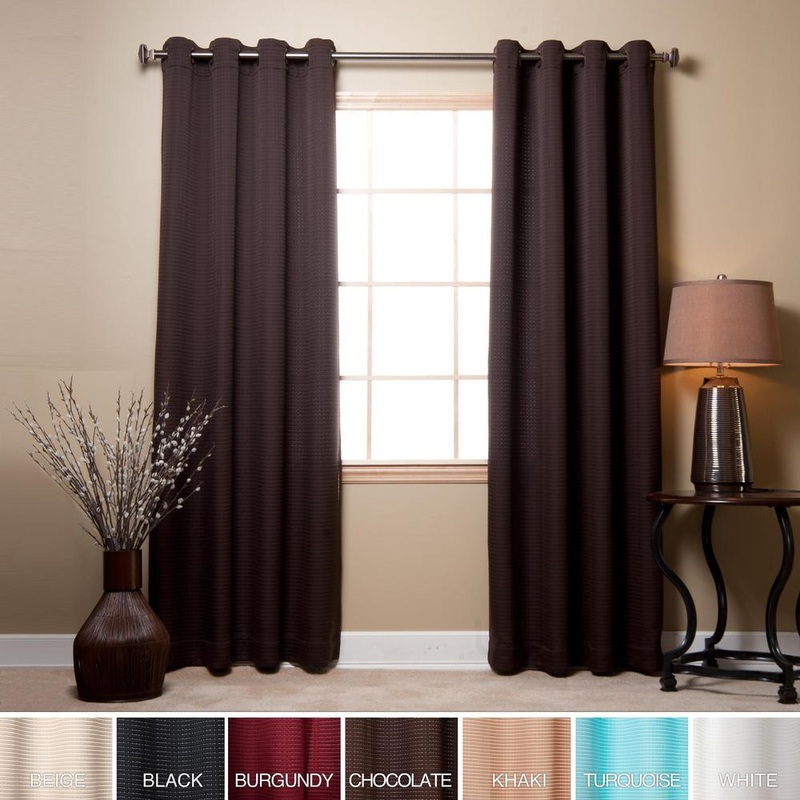 Aurora Home Square Quilted Grommet Top 95-inch Curtain Pair - 52 x 95