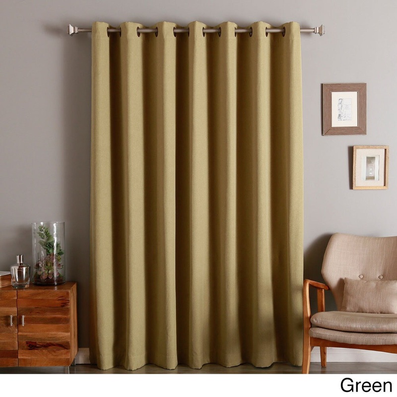 Aurora Home Wide Width Linen Look Room Darkening Grommet Curtain Panel