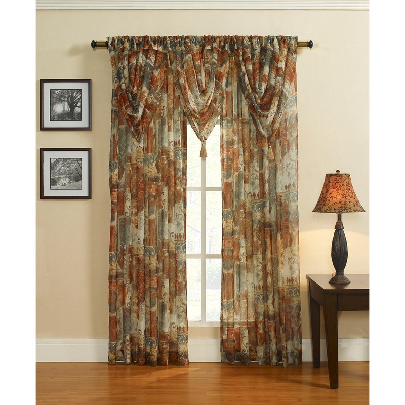 'Decca' Sheer Marbled Floral 84 inch Window Panel