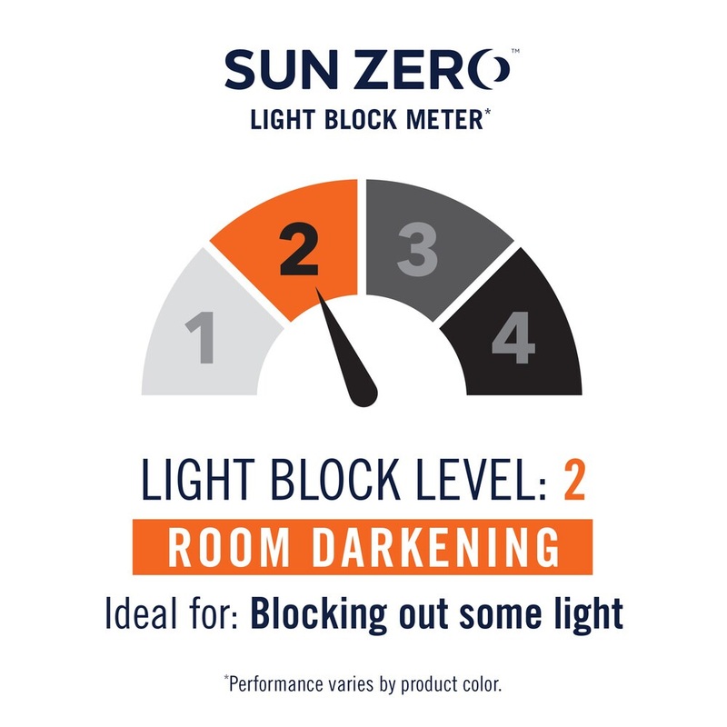 Sun Zero Gilby-Printed Woven Texture Energy-Efficient Blackout Curtain Panel