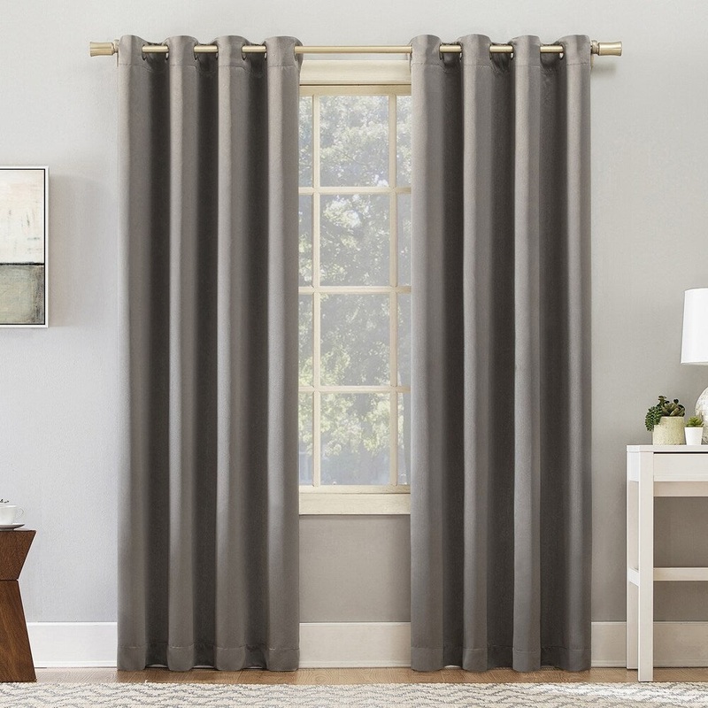 Sun Zero Glacia Modern Glam Blackout Grommet Curtain Panel