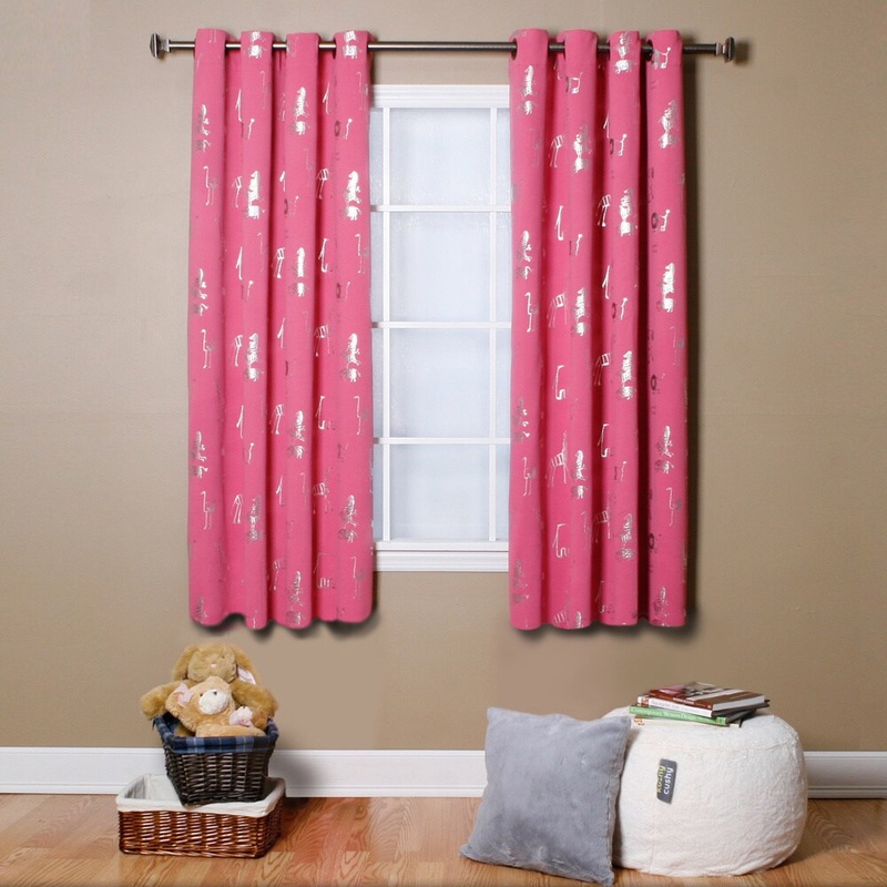Aurora Home Animal Foil Printed Grommet Top Blackout Curtain Pair - 52 x 63