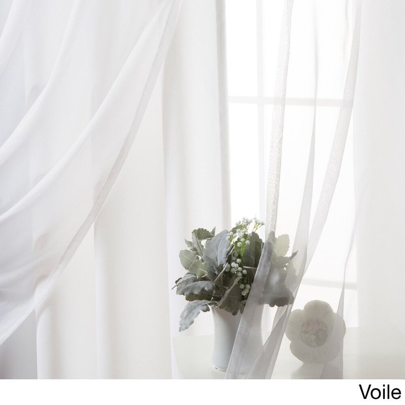 Aurora Home Mix & Match Nordic White Privacy and Sheer 4 Piece Curtain Panel Set