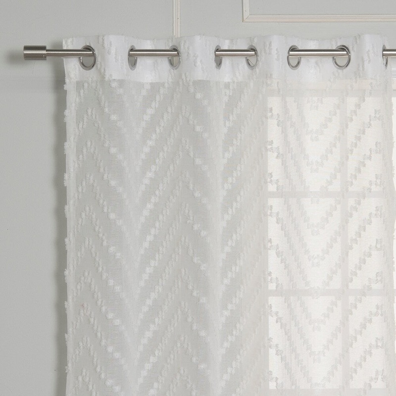 Aurora Home Textured Zigzag Sheer Curtain Panel Pair - 52"W x 84"L