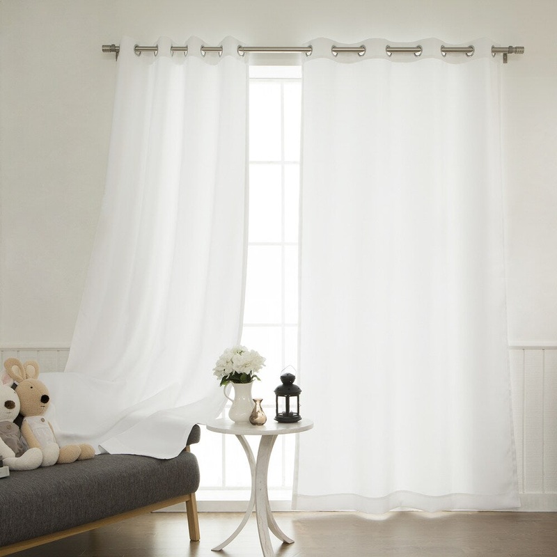 Aurora Home White Grommet-top Privacy Curtain Panel Pair