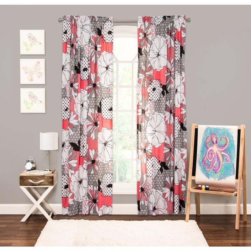 Crayola Flower Patch Single Rod Pocket 84-inch Window Panel