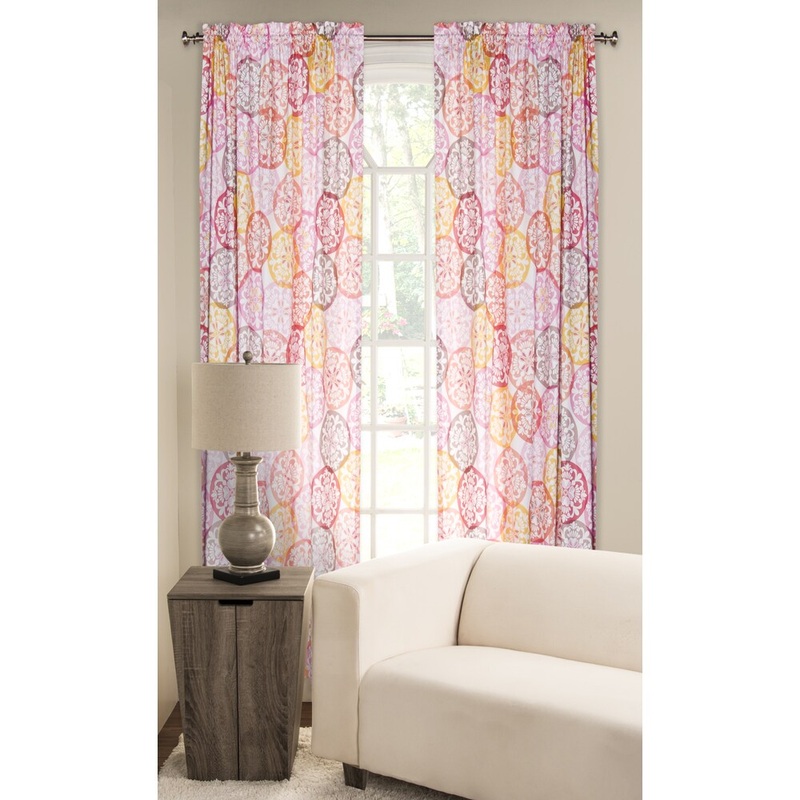 SIScovers Olivia Multicolored 84-inch Rod Pocket Curtain Panel - 100 x 84
