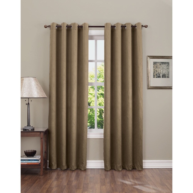 Sun Zero Hanson Crushed Grommet Room Darkening Print Window Curtain Panel