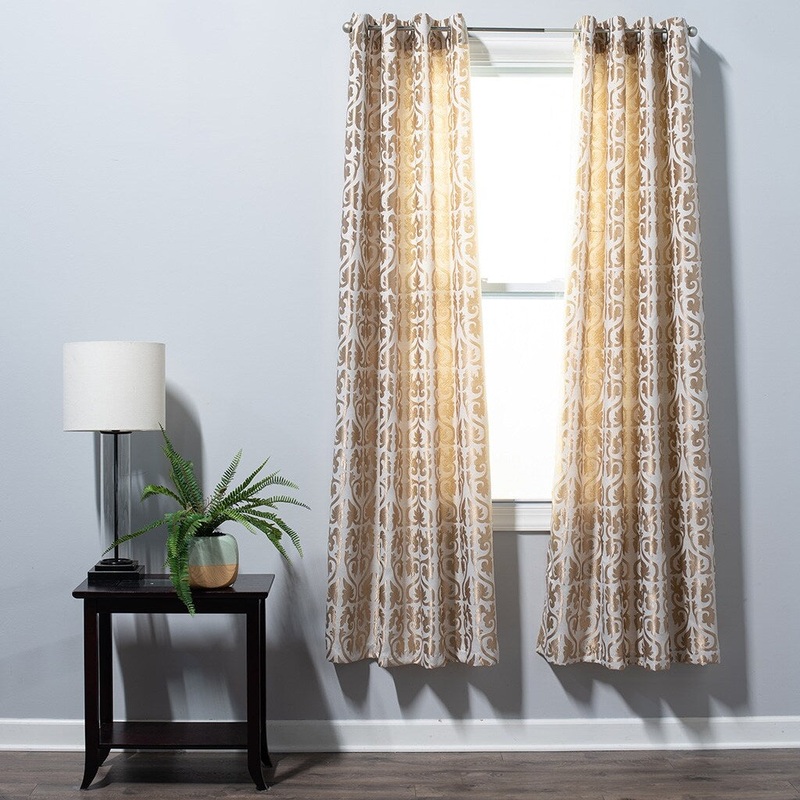 SureFit Home Decor Trexler Grommet Top Drapery SIngle Panel, Gold - 52 x 84