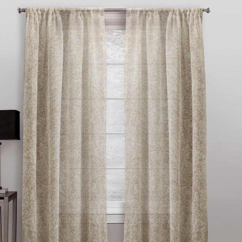 SureFit Thallus Semi Sheer Window Curtain Panel Pair, Taupe - 54 x 84