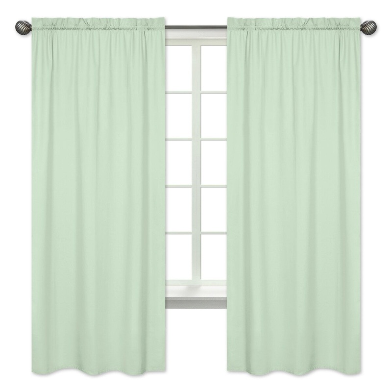 Sweet Jojo Designs Mint 84-inch Window Curtain Panel Pair