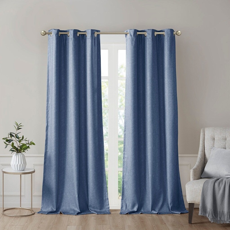 2 Panels 100% Total Blackout Tonal Printed Faux Silk Total Blackout Curtain Panel, Insulate And Provide Privacy Room Curtains