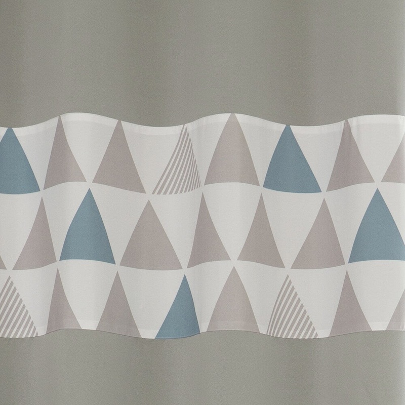 Aurora Home Nordic Triangle Banded Grommet Top Curtain Panel Pair - 52 x 84