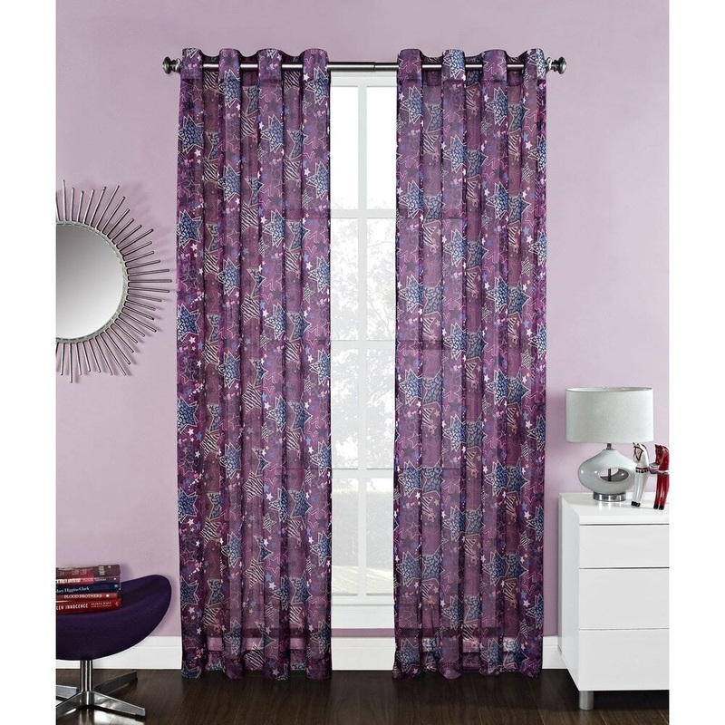 'Diva' Star 84inch Grommet Curtain Panel - 50 x 84