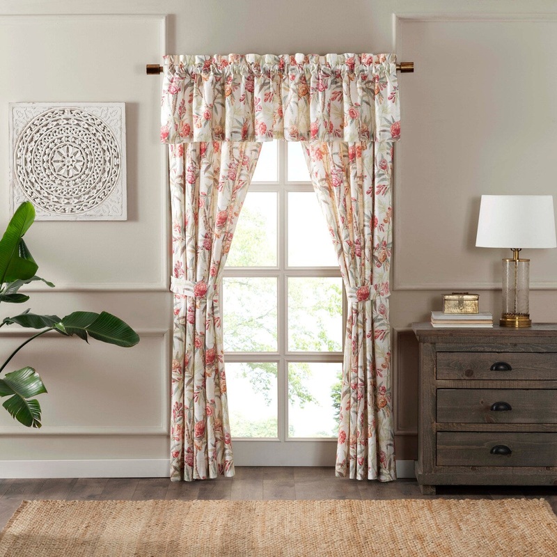 Rose Tree Islamorada 2 Piece Floral Window Panels - 58" x 84" - 58" x 84"